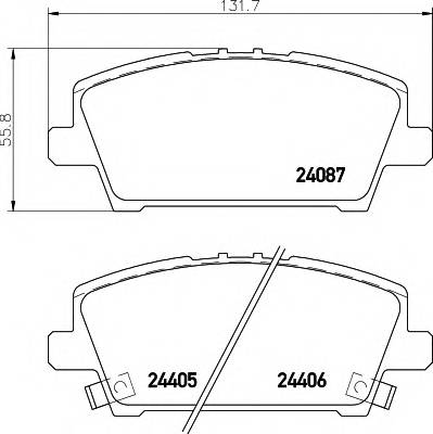 HELLA 8DB 355 006-911 Комплект тормозных колодок... HELLA 8DB 355 006-911 Комплект тормозных колодок...