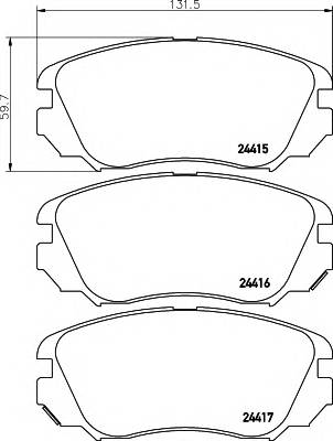 HELLA 8DB 355 013-051 Комплект тормозных колодок