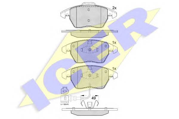 ICER 181567 Комплект тормозных колодок