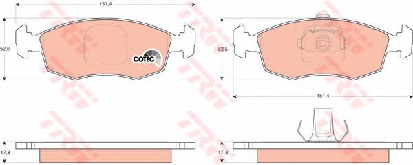 TRW GDB1443 Комплект тормозных колодок