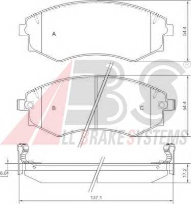 A.B.S. 36717 Комплект тормозных колодок