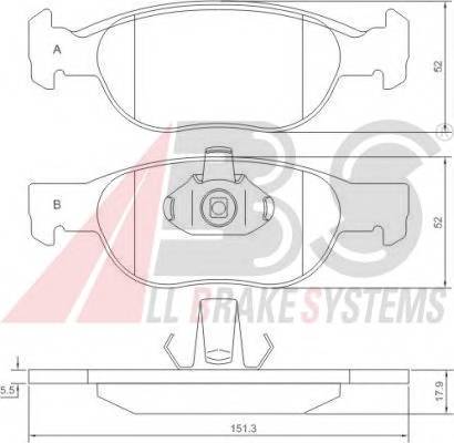 A.B.S. 37132 Комплект тормозных колодок... A.B.S. 37132 Комплект тормозных колодок...