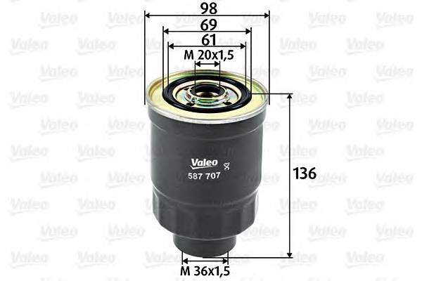 VALEO 587707 Топливный фильтр VALEO 587707 Топливный фильтр