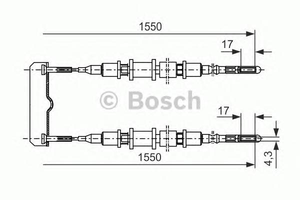 BOSCH 1 987 477 250 Трос, стояночная тормозная 
