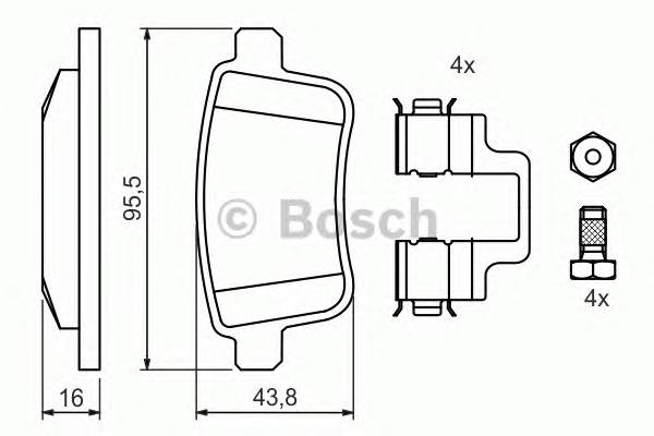 BOSCH 0 986 494 331 Комплект тормозных колодок...