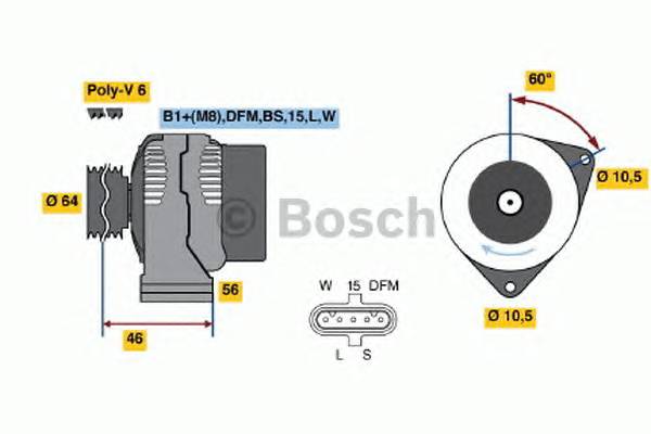 BOSCH 0 124 555 052 Генератор