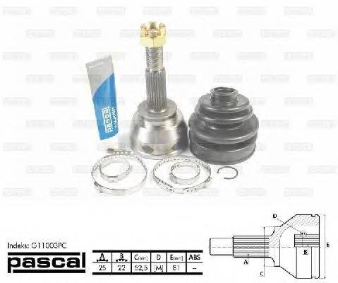 PASCAL G11003PC Шарнирный комплект, привод
