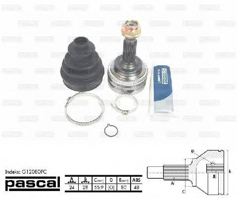 PASCAL G12080PC Шарнирный комплект, привод... PASCAL G12080PC Шарнирный комплект, привод...