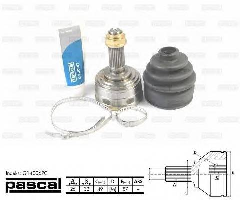PASCAL G14006PC Шарнир, приводной вал
