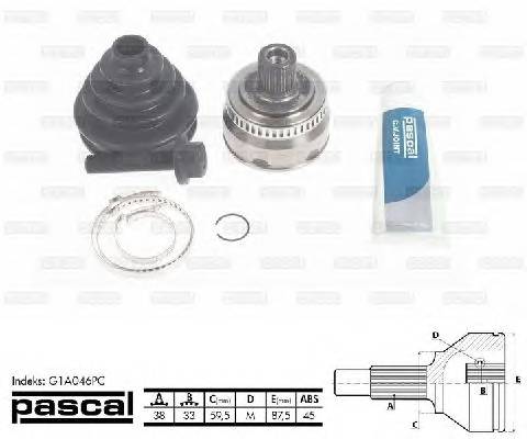 PASCAL G1A046PC Шарнирный комплект, привод