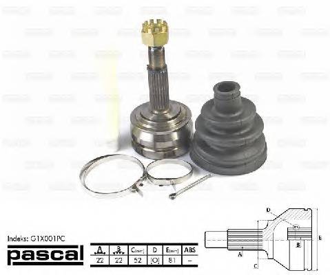 PASCAL G1X001PC Шарнирный комплект, привод
