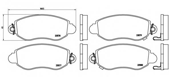 BREMBO P 24 052 Комплект гальмівних колодо...