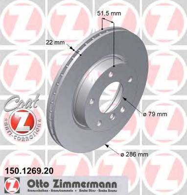 ZIMMERMANN 150.1269.20 Гальмівний диск ZIMMERMANN 150.1269.20 Гальмівний диск