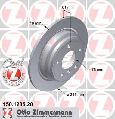 ZIMMERMANN 150.1285.20 Тормозной диск ZIMMERMANN 150.1285.20 Тормозной диск