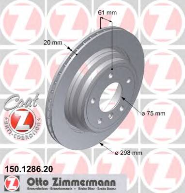 ZIMMERMANN 150.1286.20 Гальмівний диск ZIMMERMANN 150.1286.20 Гальмівний диск