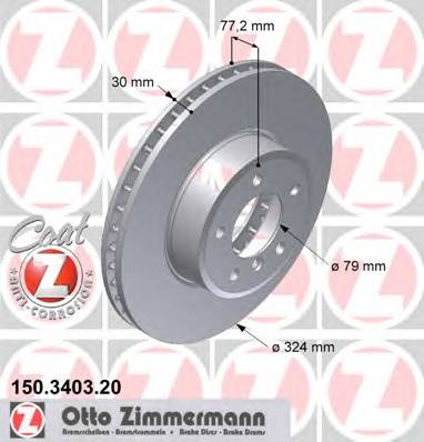 ZIMMERMANN 150.3403.20 Тормозной диск ZIMMERMANN 150.3403.20 Тормозной диск