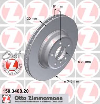 ZIMMERMANN 150.3408.20 Тормозной диск ZIMMERMANN 150.3408.20 Тормозной диск