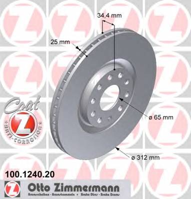 ZIMMERMANN 100.1240.20 Тормозной диск