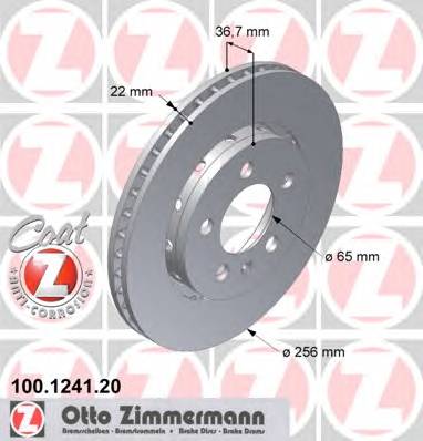 ZIMMERMANN 100.1241.20 Тормозной диск