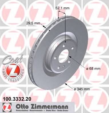 ZIMMERMANN 100.3332.20 Гальмівний диск