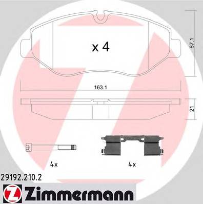 ZIMMERMANN 291922102 KLOCKI HAMULC. VW CRAFTER  06-