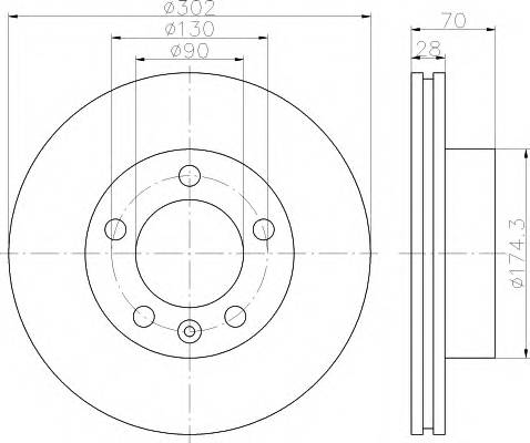 HELLA 8DD 355 117-121 Гальмівний диск