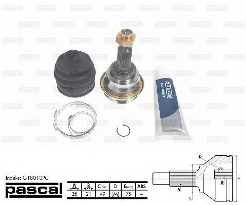 PASCAL G18010PC Шарнирный комплект, привод