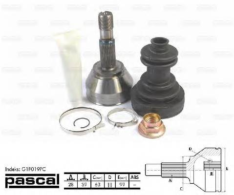 PASCAL G1F019PC Шарнірний комплект, привод...