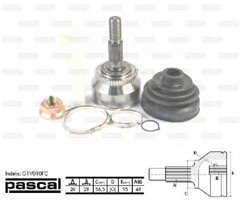 PASCAL G1V010PC Шарнирный комплект, привод