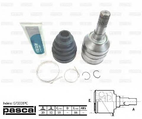PASCAL G72008PC Шарнирный комплект, привод