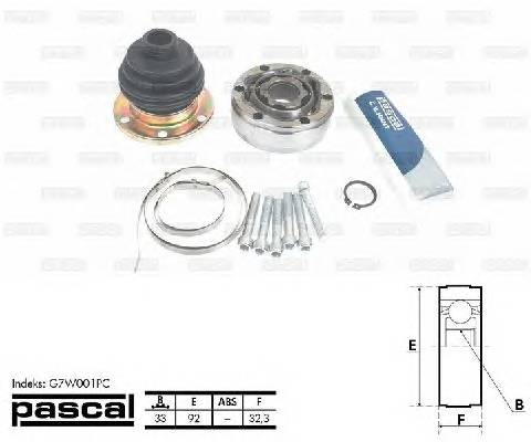PASCAL G7W001PC Шарнирный комплект, привод