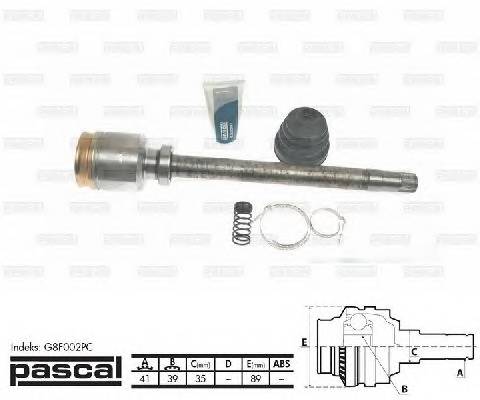 PASCAL G8F002PC Шарнирный комплект, привод