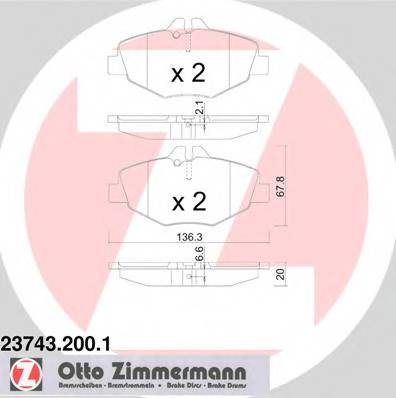 ZIMMERMANN 23743.200.1 Комплект тормозных колодок... ZIMMERMANN 23743.200.1 Комплект тормозных колодок...