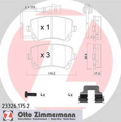 ZIMMERMANN 23326.175.2 Комплект тормозных колодок...