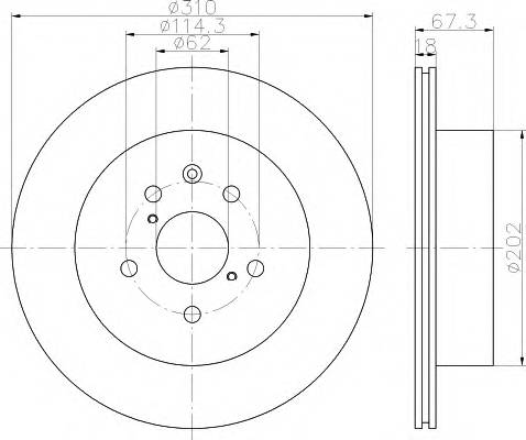 HELLA 8DD 355 112-881 Тормозной диск