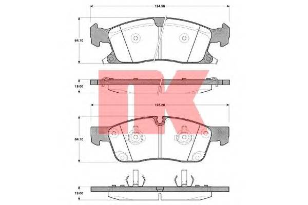NK 229330 Комплект тормозных колодок...