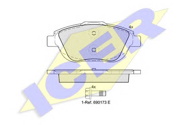 ICER 181925 Комплект тормозных колодок
