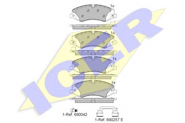 ICER 181957-203 Комплект тормозных колодок