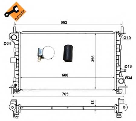 NRF 509615 Радиатор, охлаждение двига... NRF 509615 Радиатор, охлаждение двига...