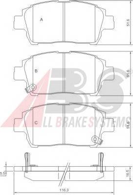A.B.S. 37134 Комплект тормозных колодок