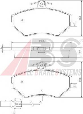A.B.S. 37160 Комплект тормозных колодок