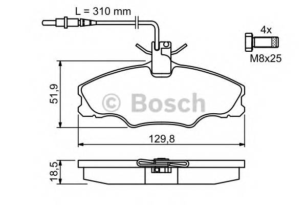 BOSCH 0 986 424 227 Комплект тормозных колодок