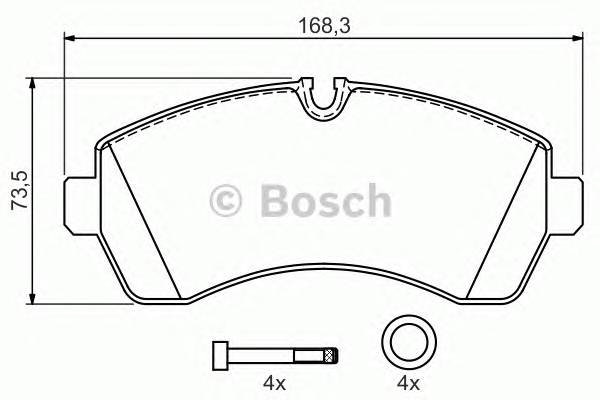 BOSCH 0 986 494 194 Комплект гальмівних колодо...