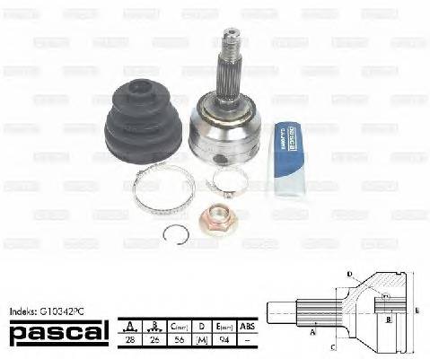 PASCAL G10342PC Шарнирный комплект, привод