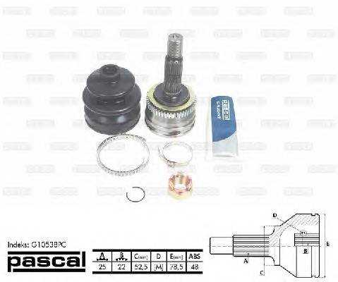 PASCAL G10538PC Шарнірний комплект, привод... PASCAL G10538PC Шарнірний комплект, привод...