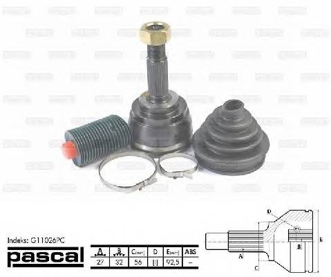PASCAL G11026PC Шарнирный комплект, привод
