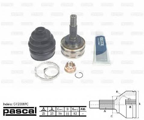 PASCAL G12008PC Шарнирный комплект, привод