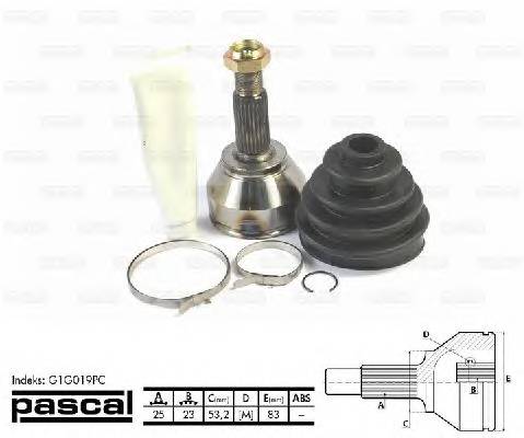 PASCAL G1G019PC Шарнирный комплект, привод
