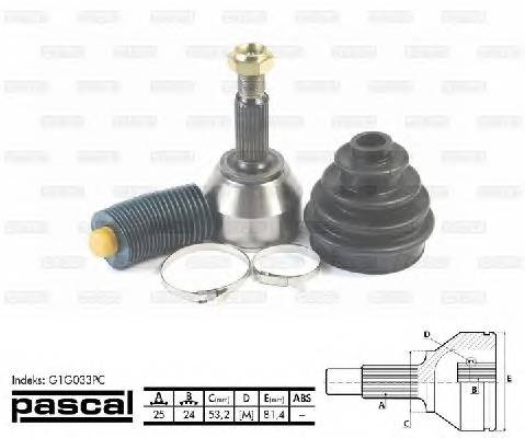 PASCAL G1G033PC Шарнірний комплект, привод... PASCAL G1G033PC Шарнірний комплект, привод...