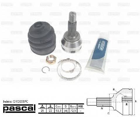 PASCAL G1G038PC Шарнирный комплект, привод